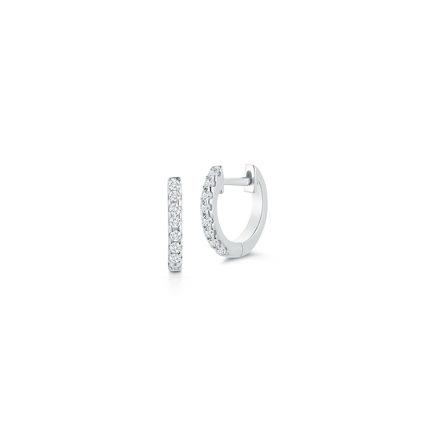 10mm Diamond Huggies - White Gold