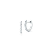 10mm Diamond Huggies - White Gold