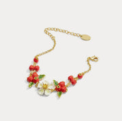 Cranberry Flowers Bracelet