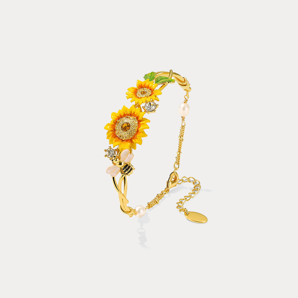 Sunflower & Bee Bracelet