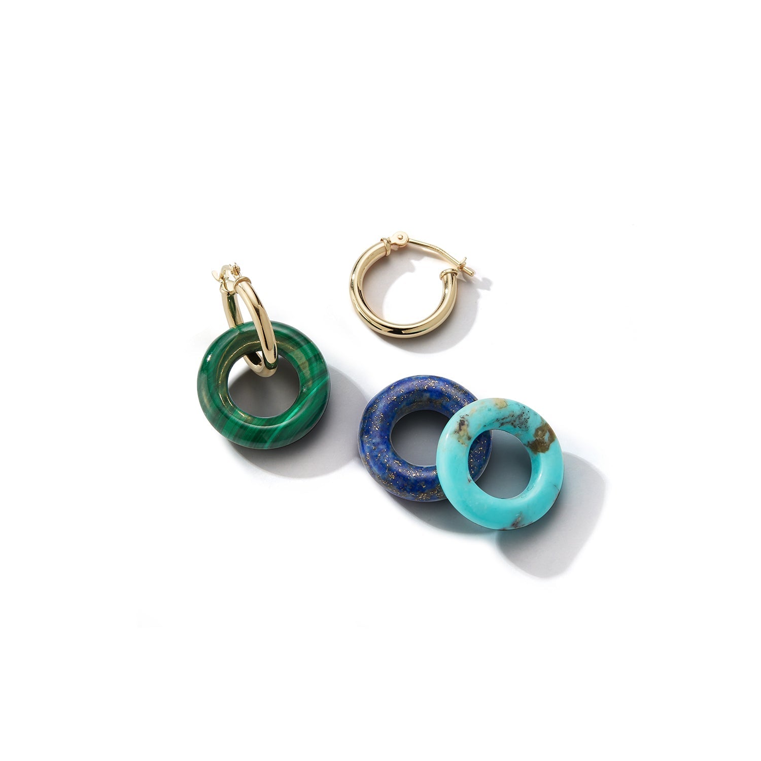 14kt Turquoise Donut Hoops