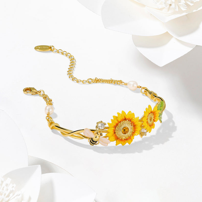 Sunflower & Bee Bracelet