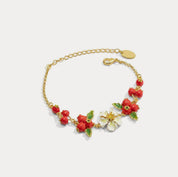 Cranberry Flowers Bracelet