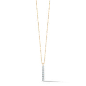 14kt Gold Small Diamond La Barre Necklace