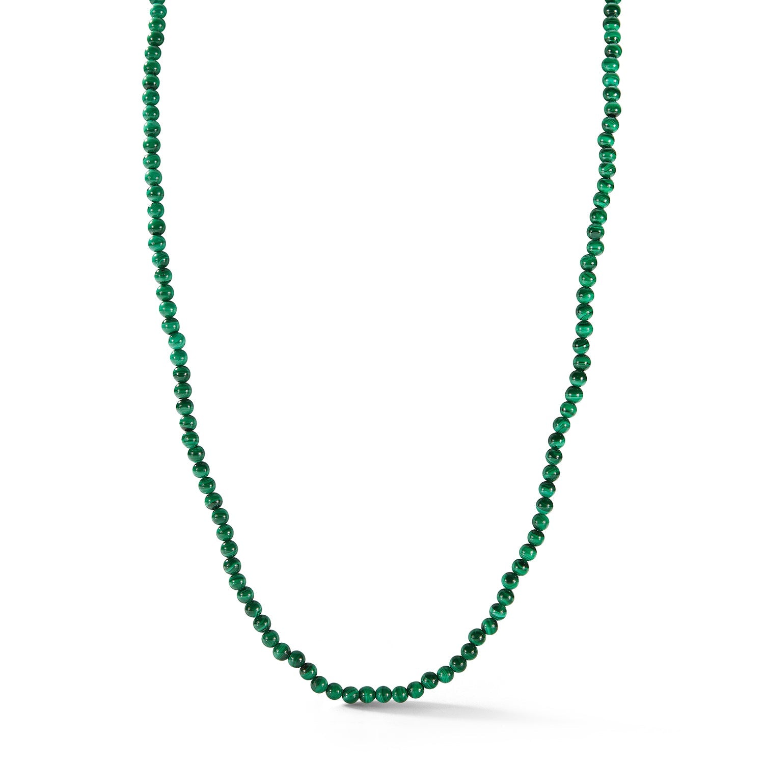 14kt Malachite Beaded Necklace 22"