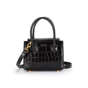 Black Croc Diana Bag