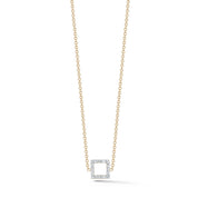 *14kt Gold Mini Diamond Square Necklace