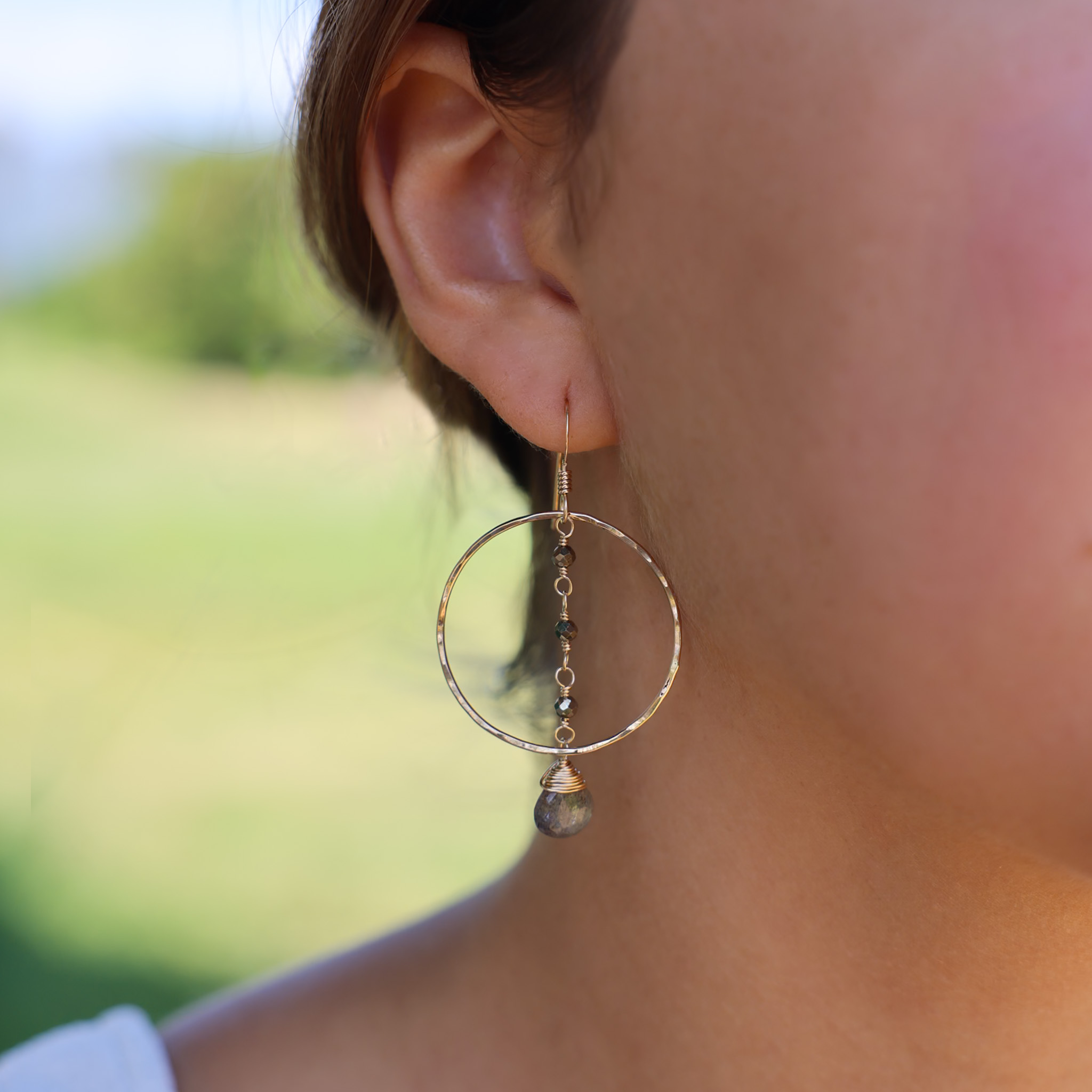 Mariko Labradorite Hoop Earrings