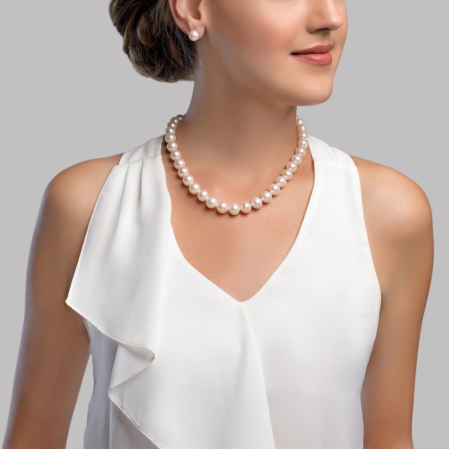 White Freshwater Pearl Necklace with AAAA Quality