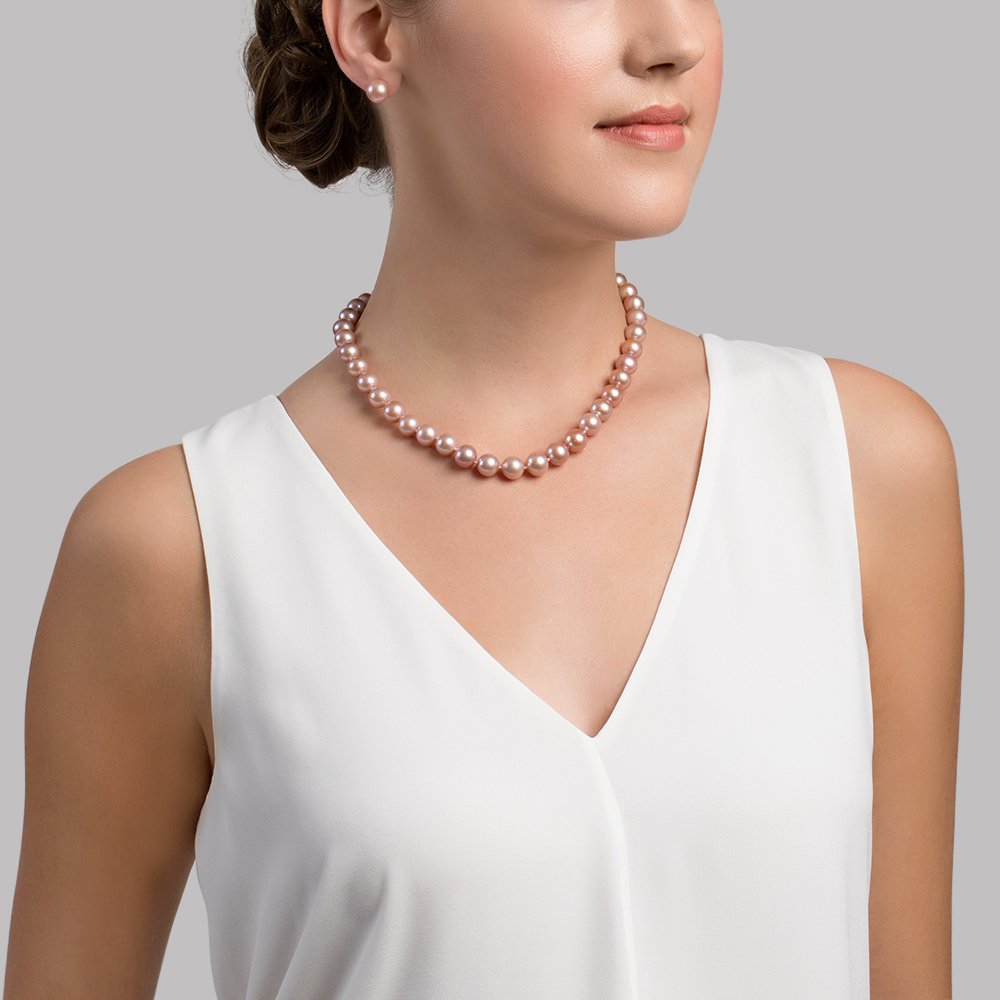 Pink Freshwater Pearl Necklace in AAA Quality 2