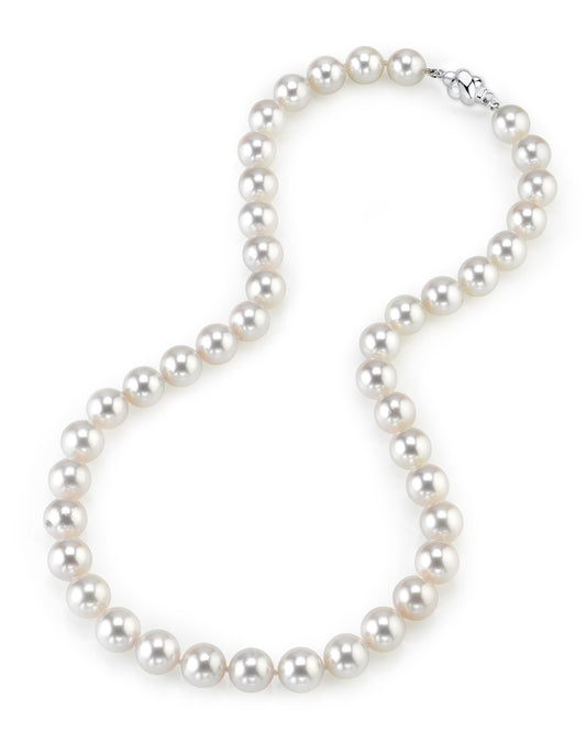 White Japanese Akoya Pearl Necklace 10.0 to 10.5mm