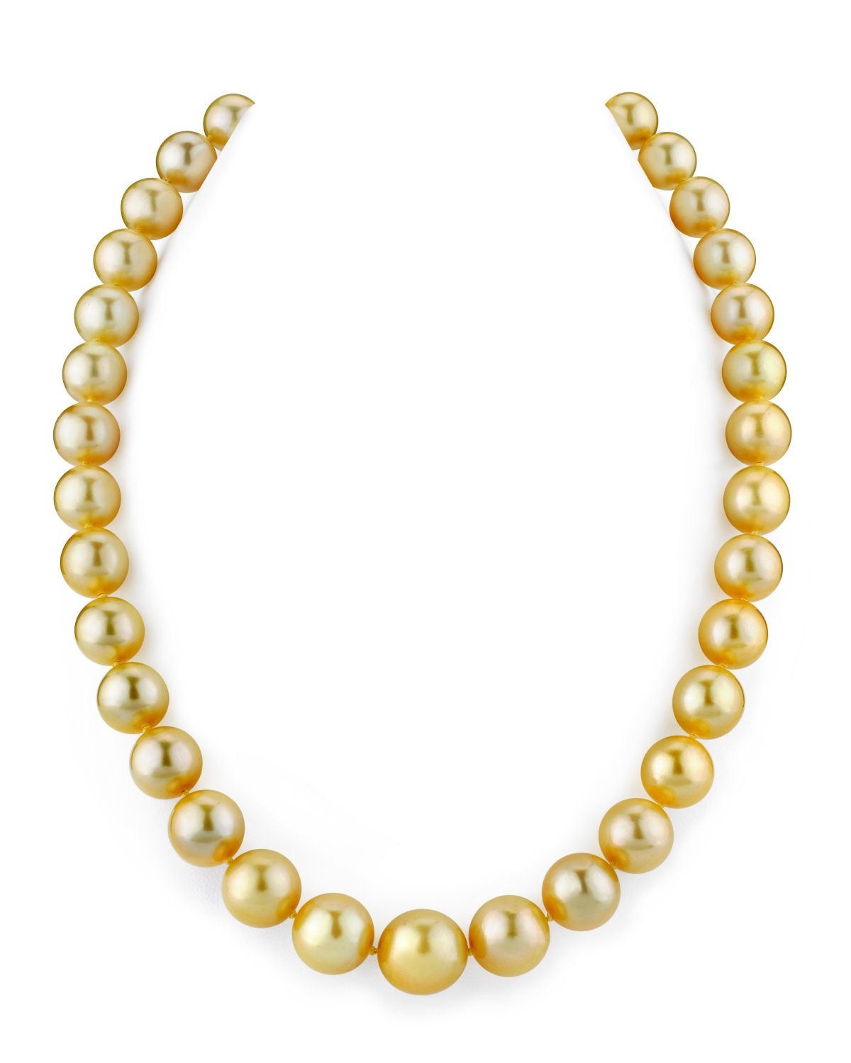 Golden South Sea Pearl Necklace in Stunning Round Design