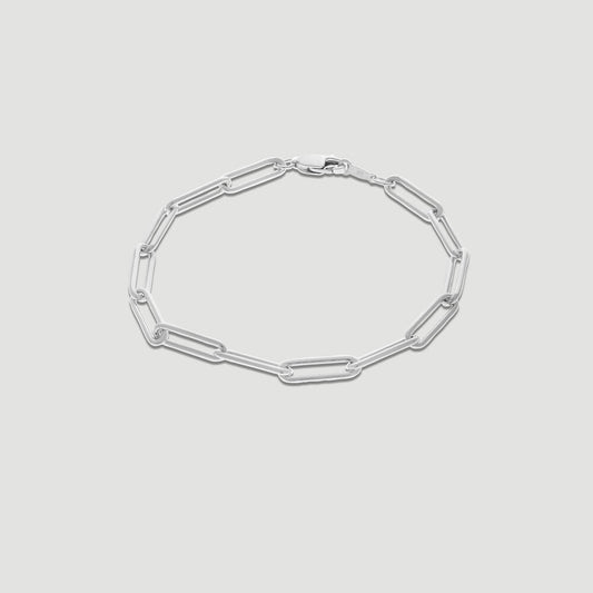 Chunky Paperclip Style Bracelet in Silver