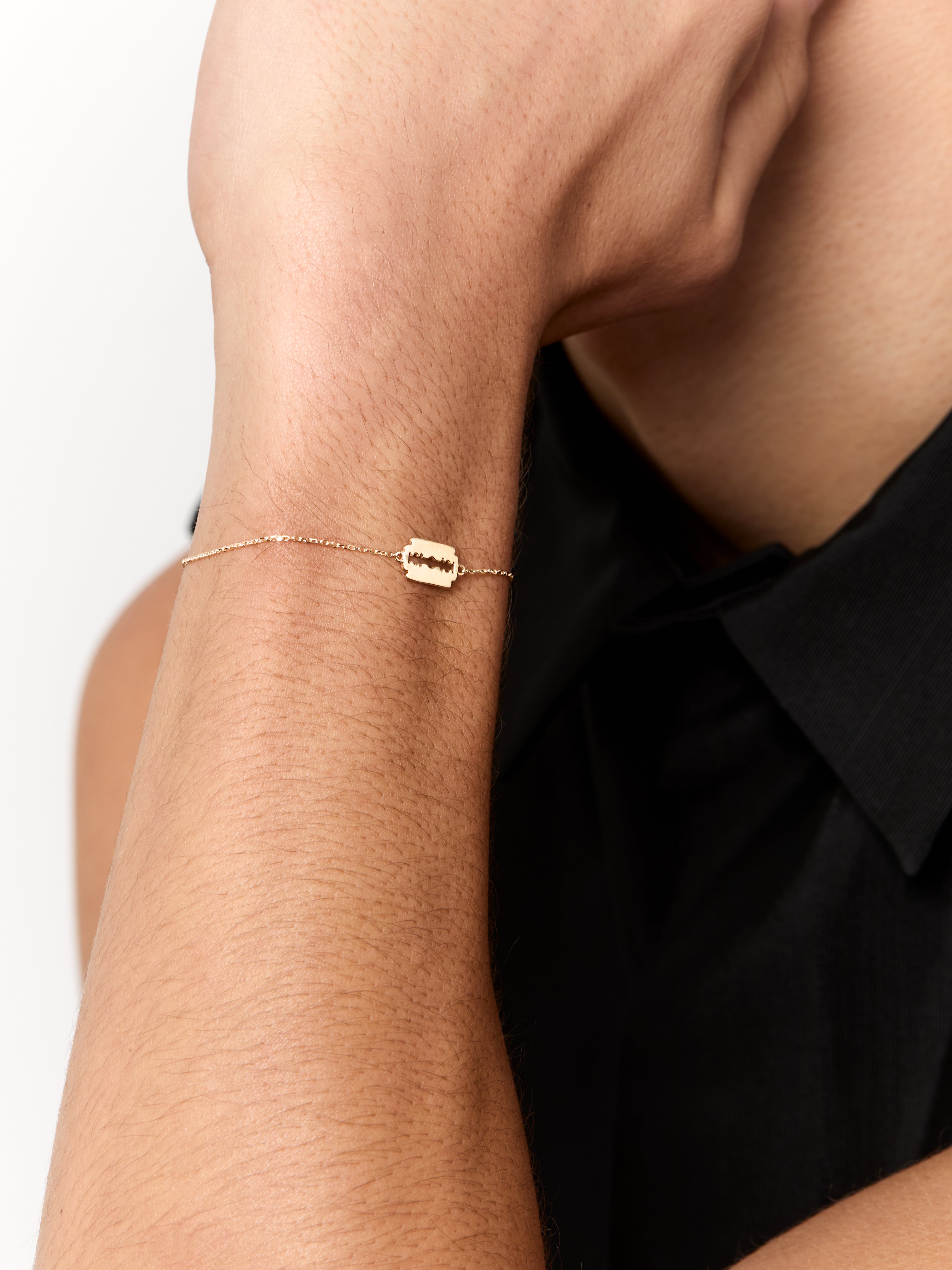 14kt Mini Razor Blade Bracelet