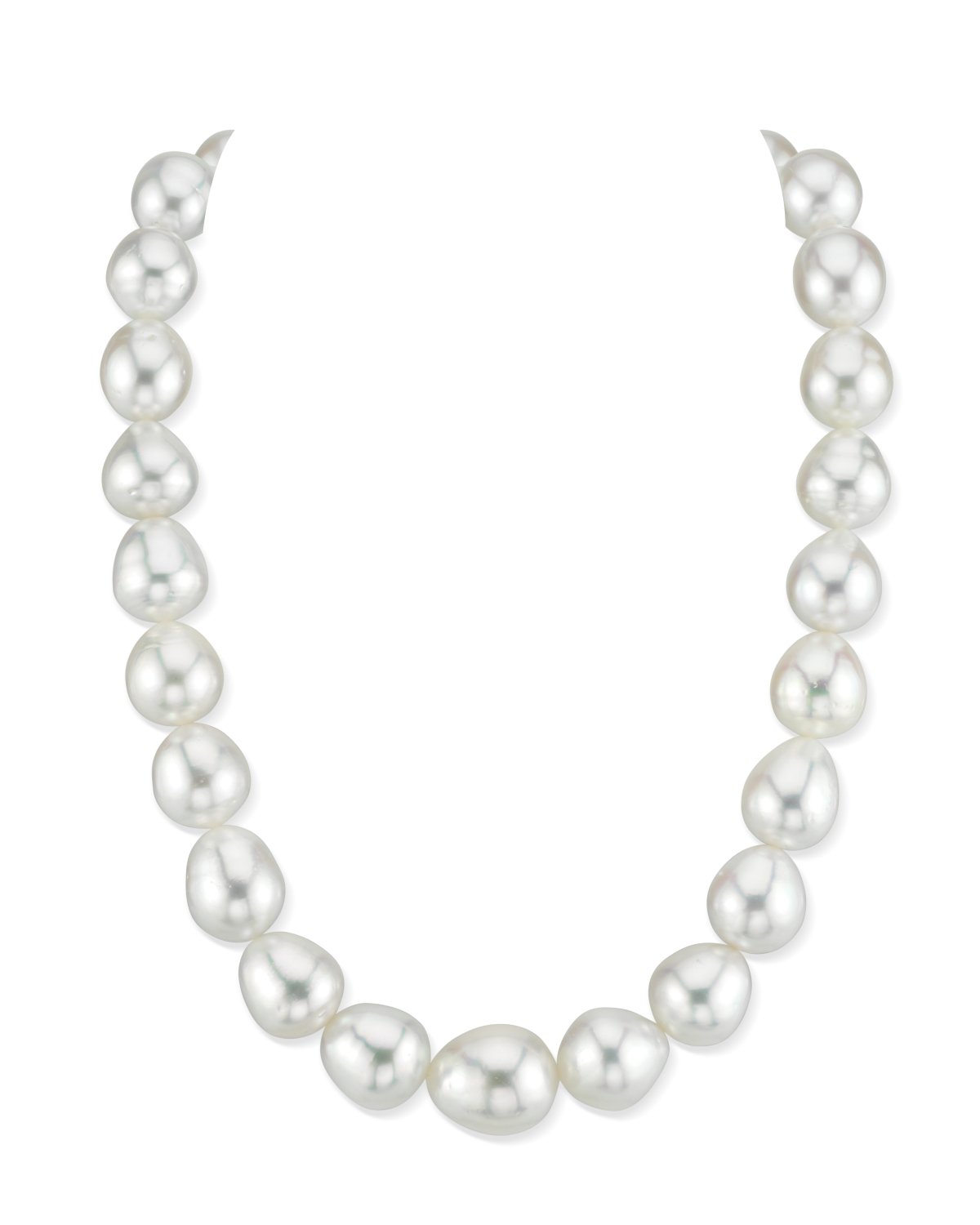 White South Sea Drop Oval Pearl Necklace 11-13mm