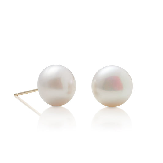 10mm Pearl Button Stud Earrings