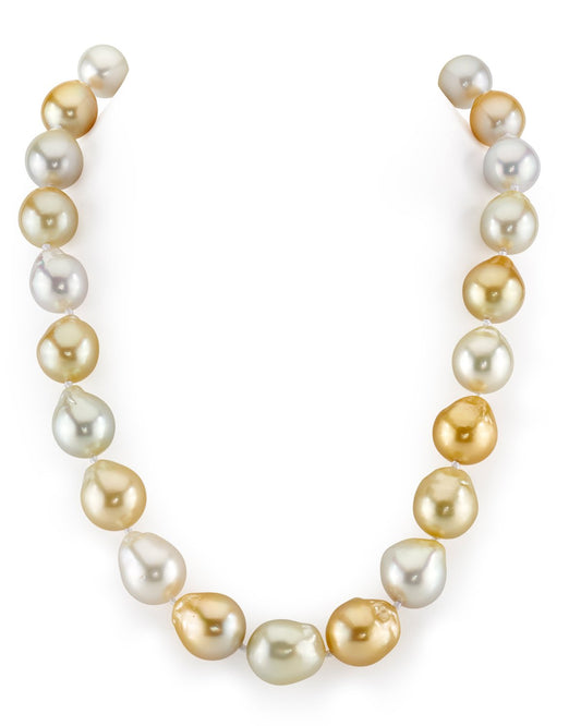 Multicolor Baroque Pearl Necklace 13.0 to 15.0mm