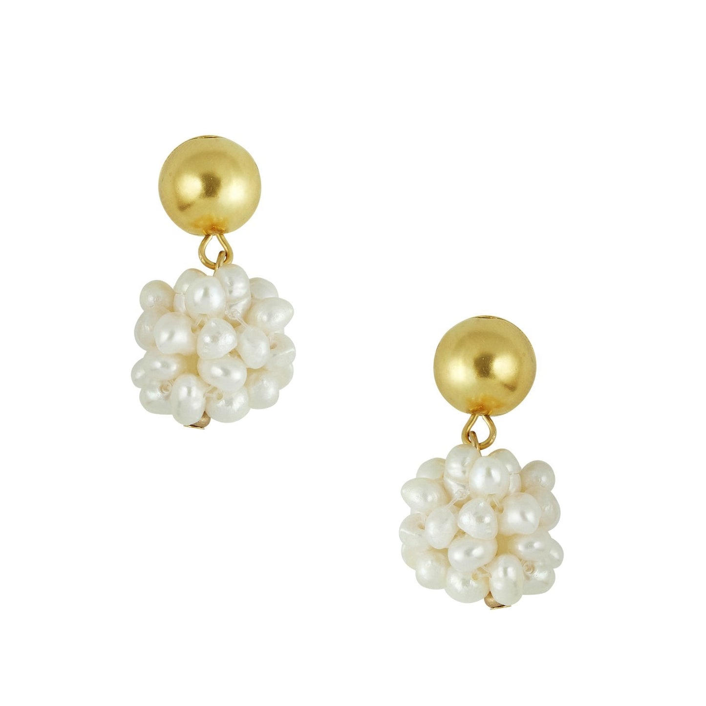 Pearl Cluster Drop Style Earrings