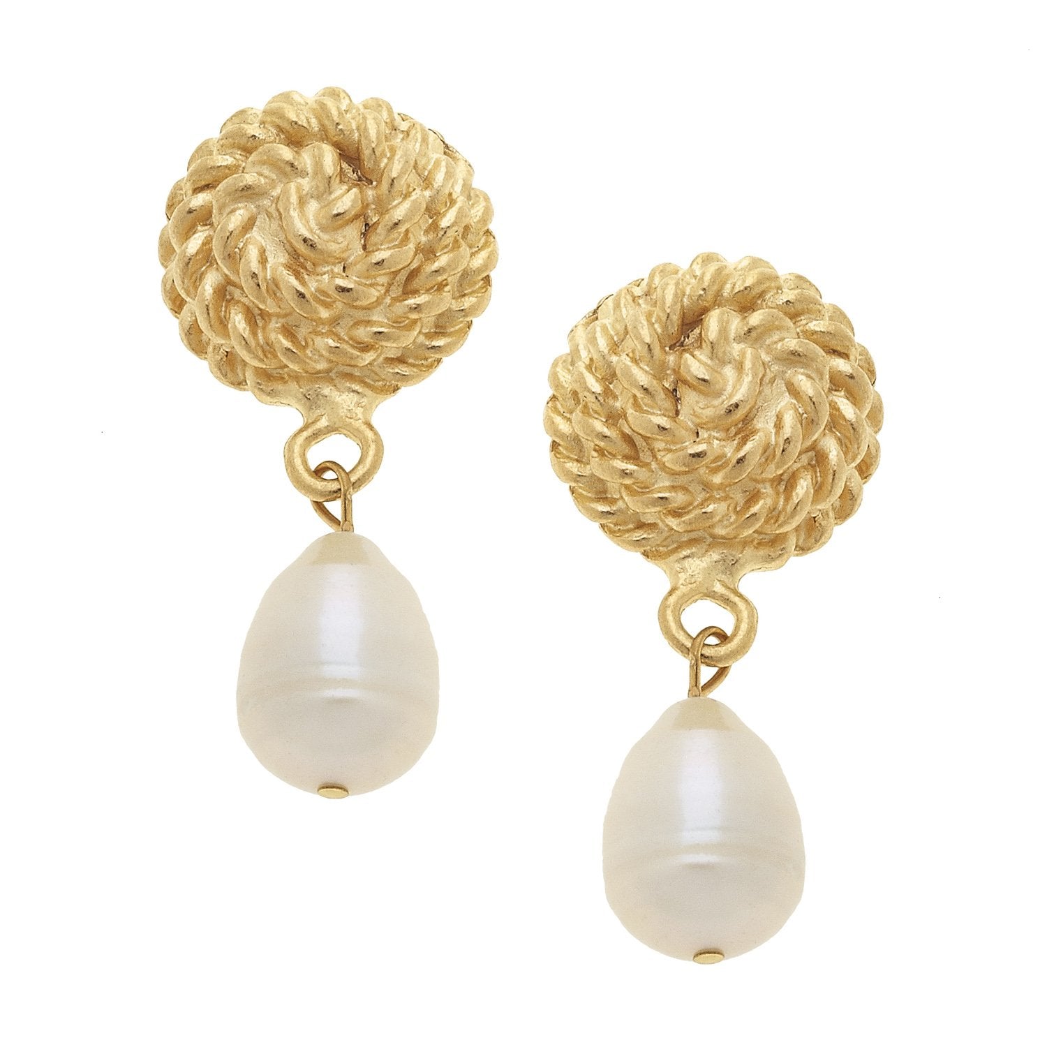 Rope Pearl Drop Earrings