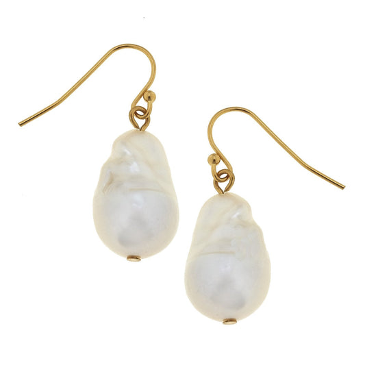 Elegant Baroque Pearl Drop Earrings for Women