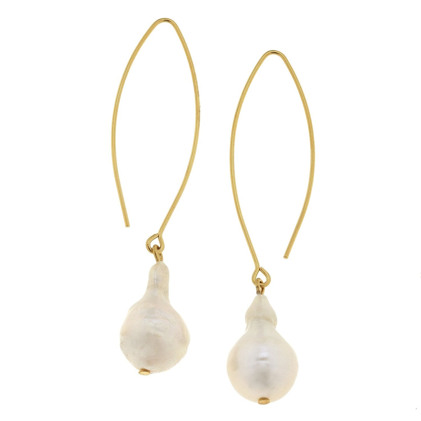 Elegant Baroque Pearl Threader Earrings for Women