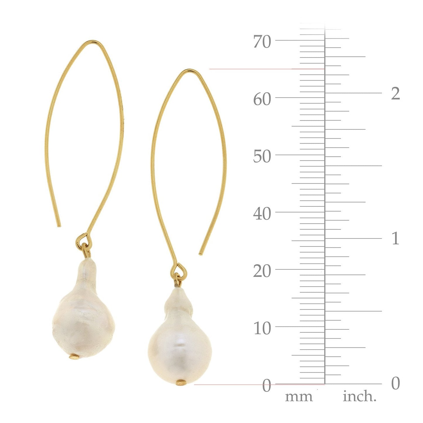 Elegant Baroque Pearl Threader Earrings for Women