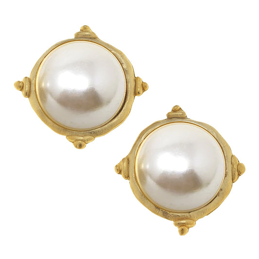 Pearl Stud Earrings in Classic Design