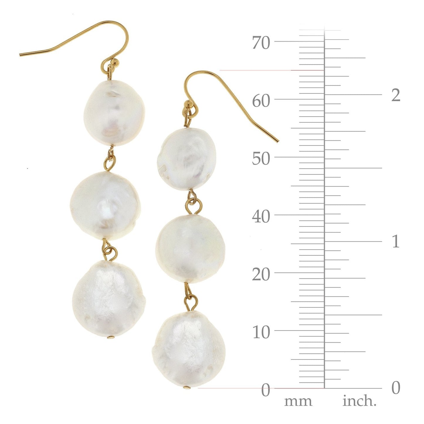 Elegant Triple Tier Pearl Drop Earrings