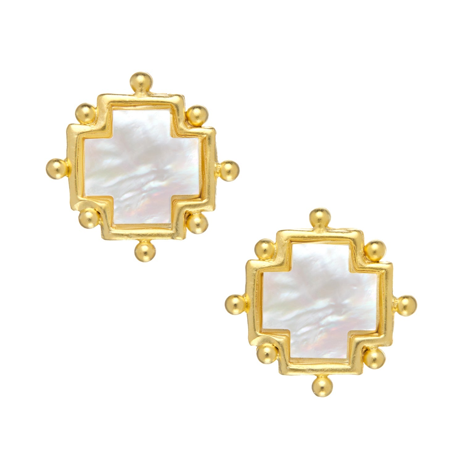 Mother of Pearl Cross Studs