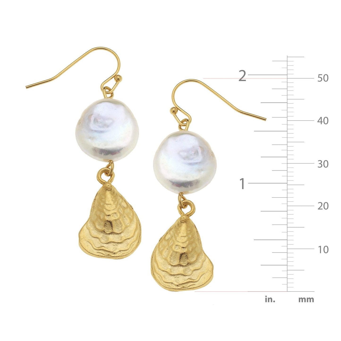 Pearl Oyster Drop Earrings in Silver