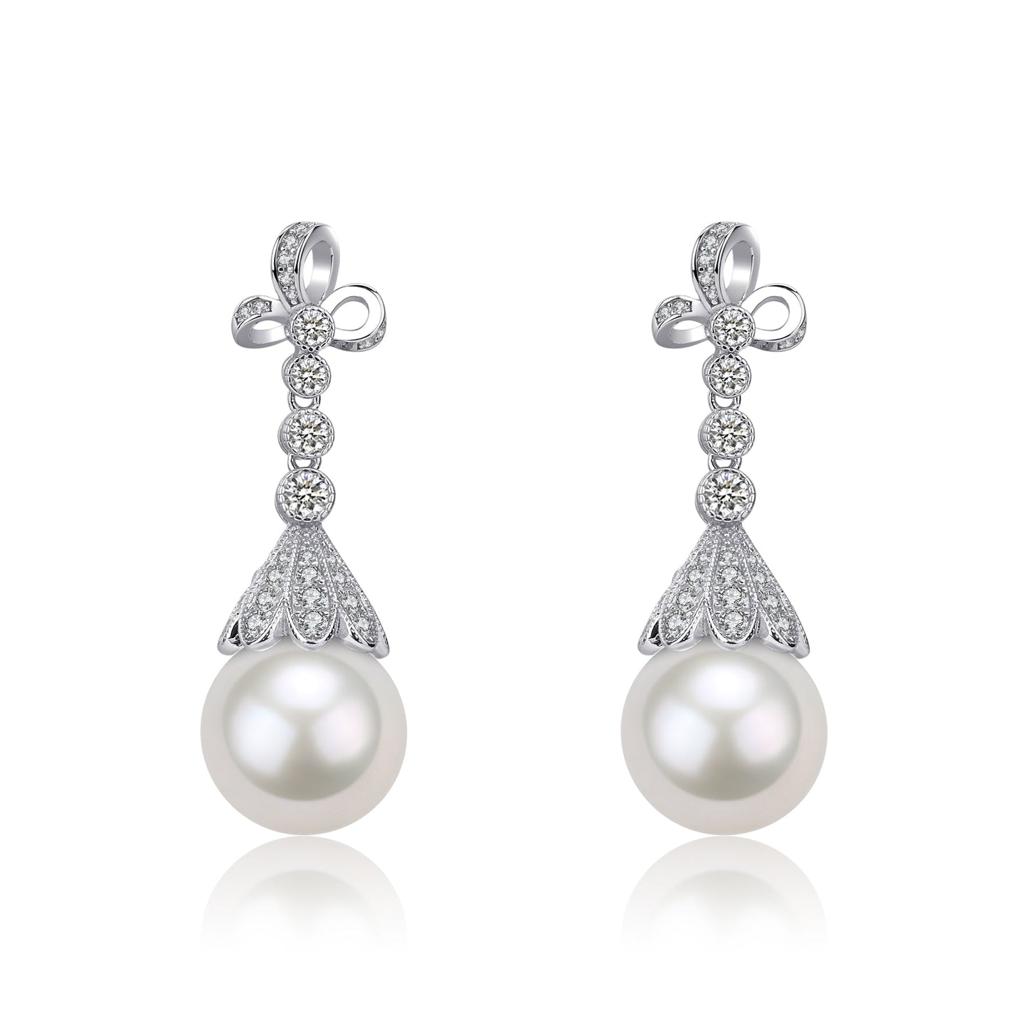 Freshwater Pearl Vintage Bowknot Drop Earrings