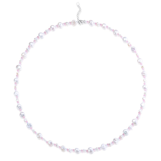 Pastel Beaded Baroque Freshwater Pearl Necklace