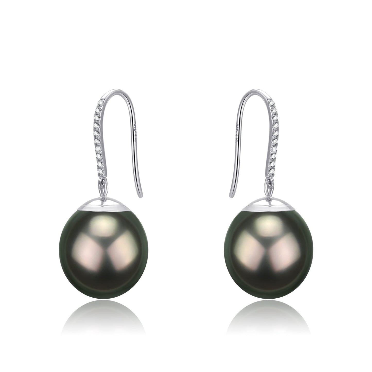 Tahitian Drop Pearl Earrings in 18K White Gold