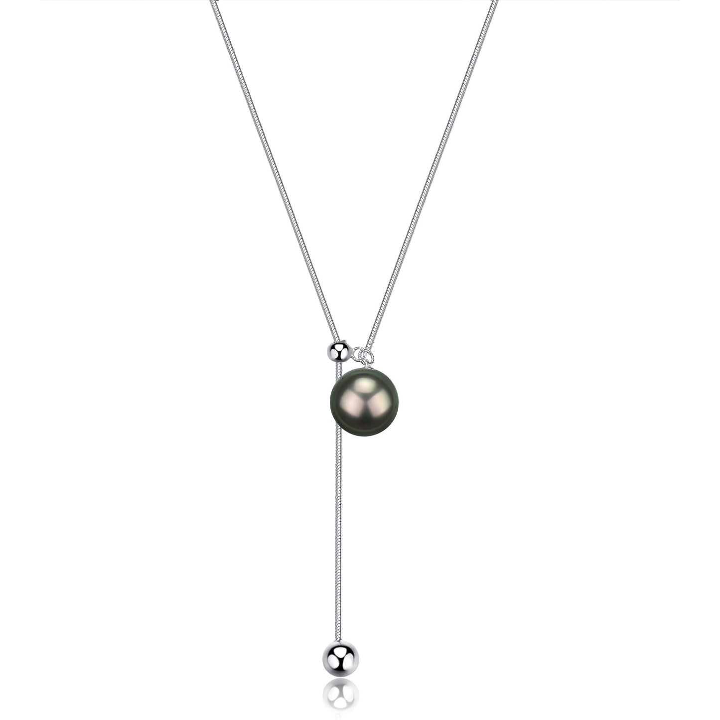 Tahitian Pearl Clavicle Chain Necklace 11-12mm