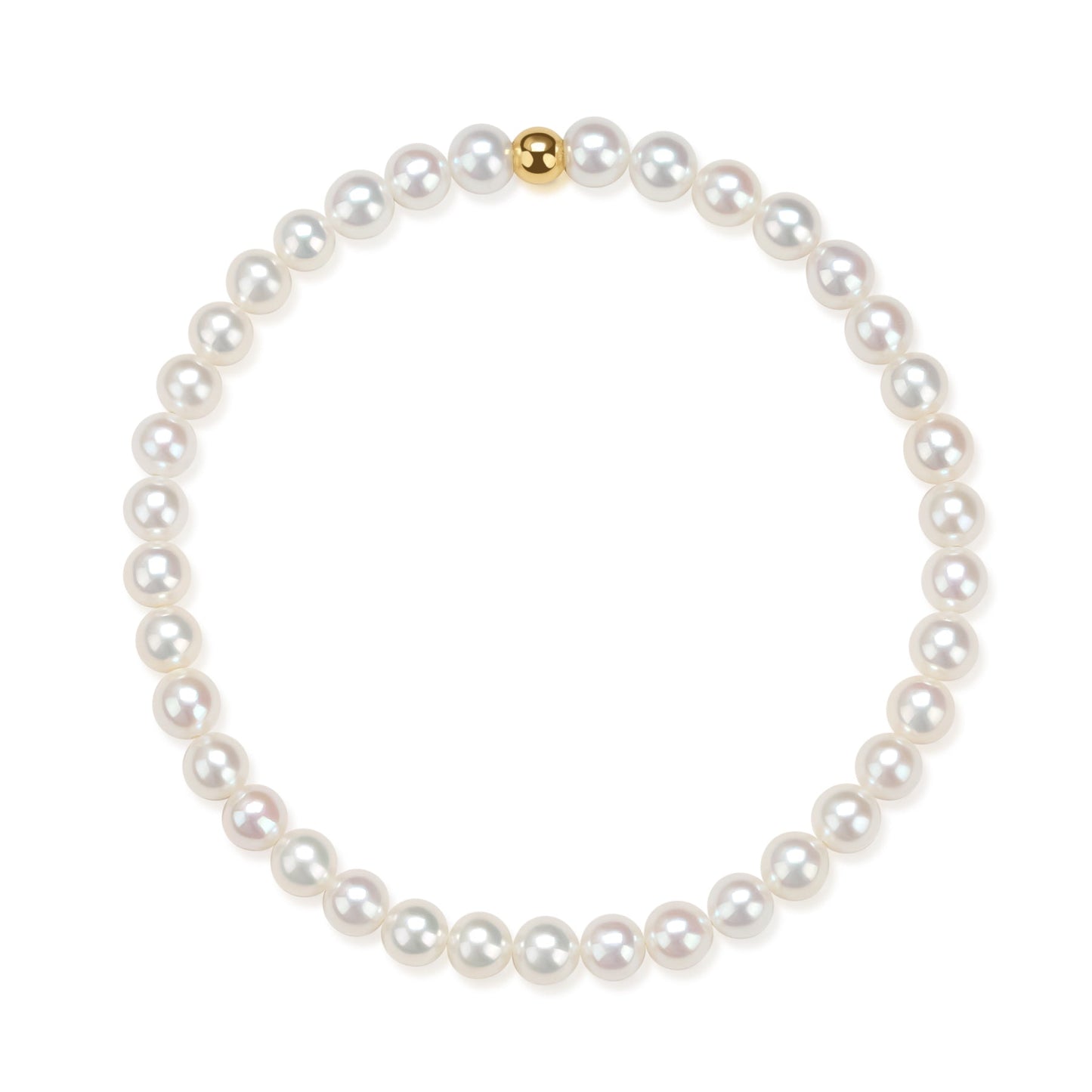 Freshwater Pearl Bracelet with 18K Gold Balls