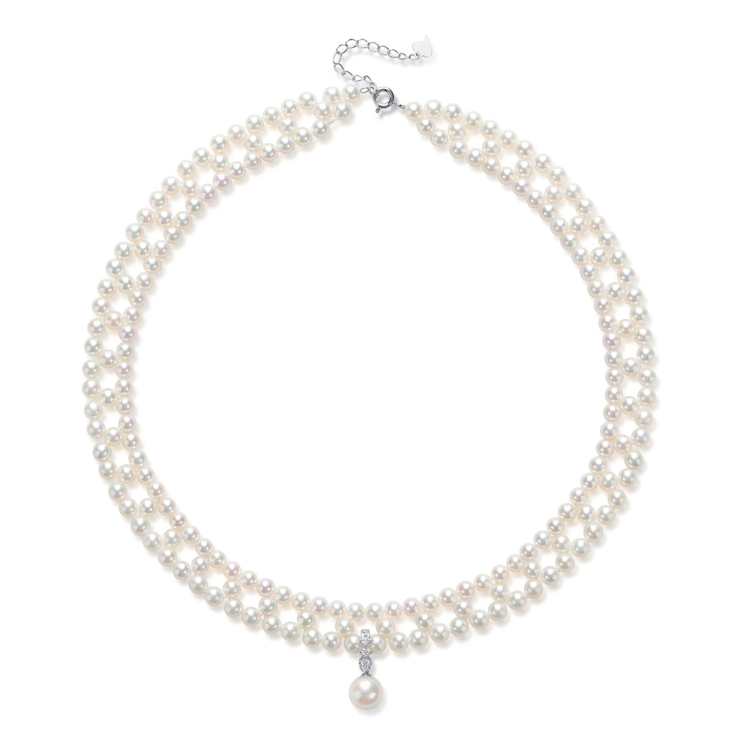 Woven Freshwater Pearl Pendant Necklace Strands