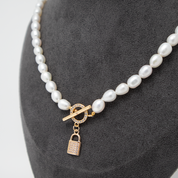 Freshwater Pearls Lock Pendant Necklace