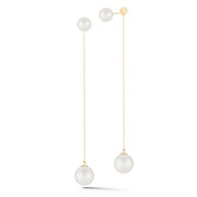 14kt Gold Pearl Ball Drop Earring