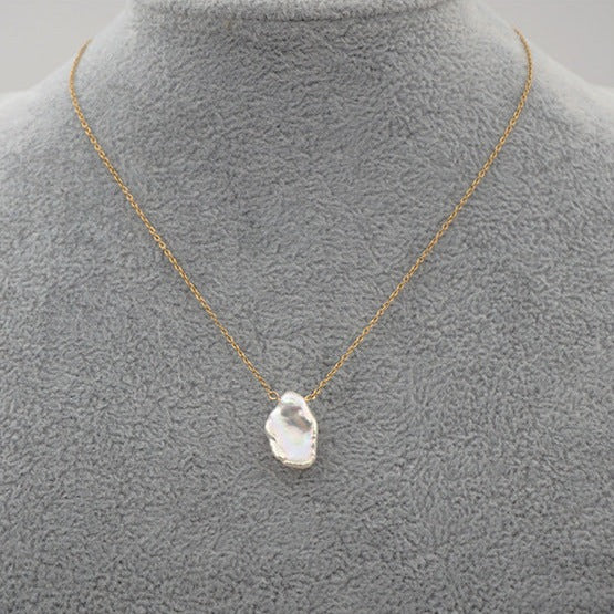 Baroque Pearl Petal Pendant Necklace