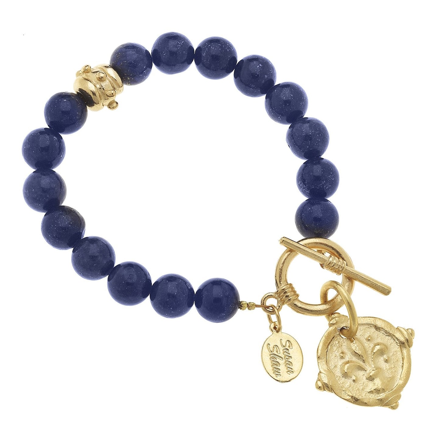 Fleur-De-Lis Design Stone Bracelet