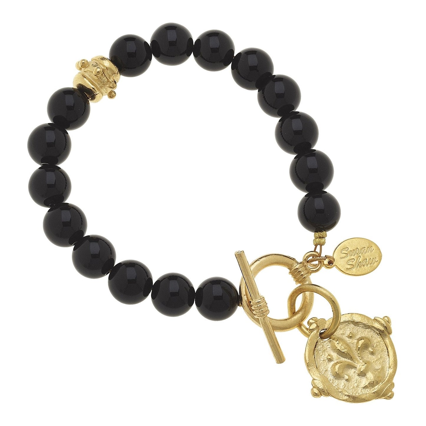 Fleur-De-Lis Design Stone Bracelet