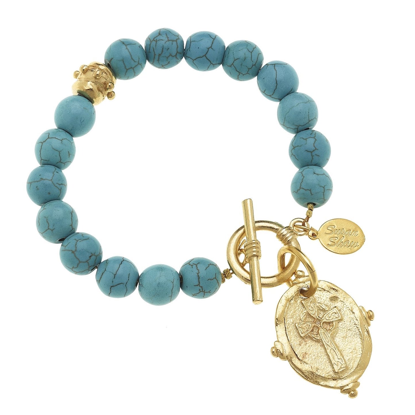 Stone Cross Toggle Bracelet in Stylish Design