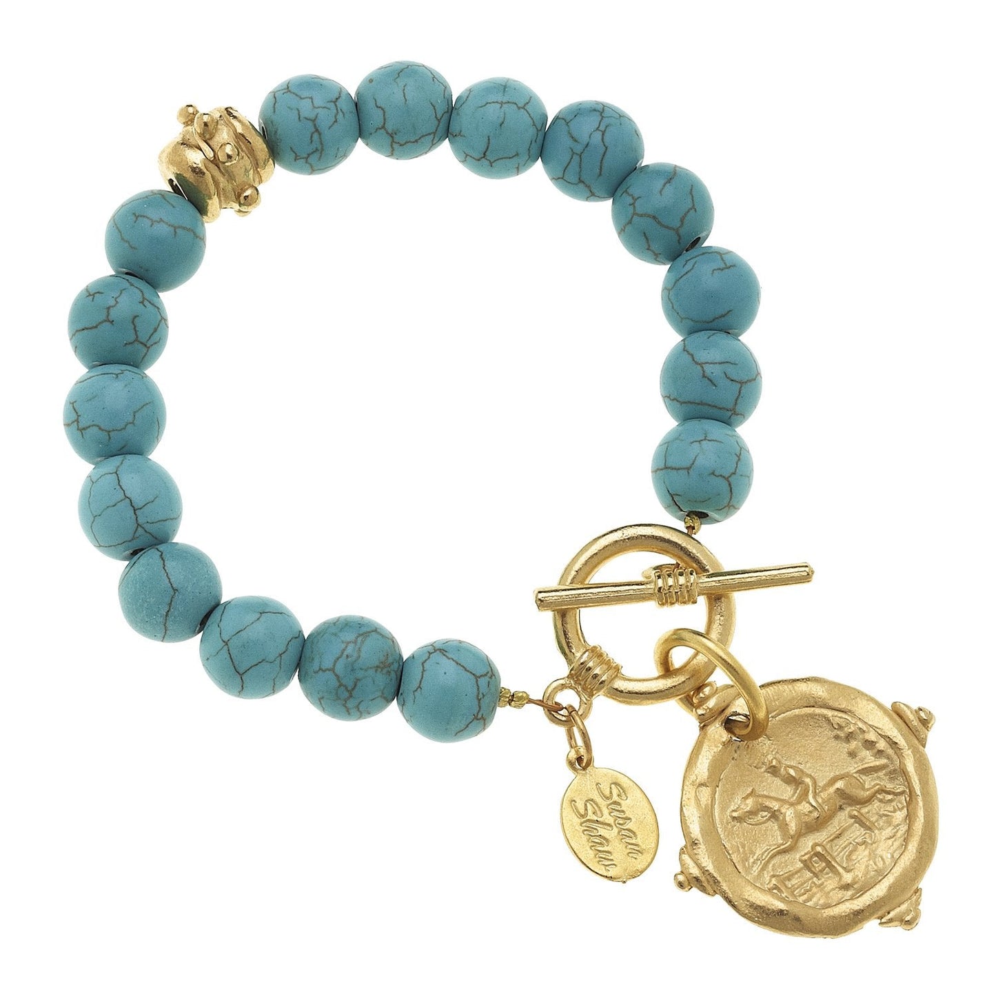 Stone Toggle Bracelet in Equestrian Style