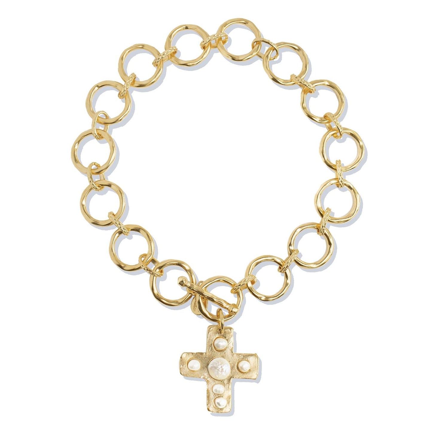 Elegant Pearl Cross Necklace Design