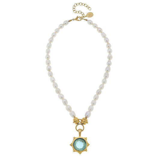 Venetian Glass and Coin Pearl Necklace