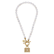 Lock Toggle Pearl Necklace