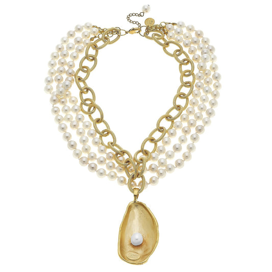 Multi Strand Oyster Shell Necklace