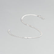 Silver Snake Flat Chain Bracelet