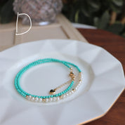 Fresh Turquoise and Freshwater Pearl Necklace with Agate Beads