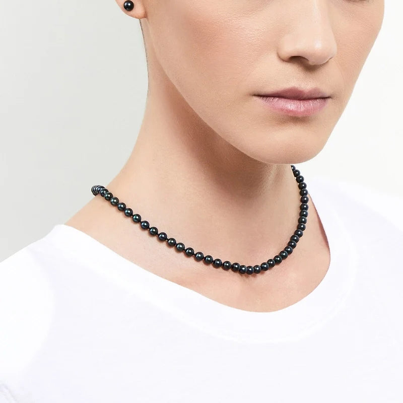 Black Pearl Necklace in AAA Quality 5.0-5.5mm